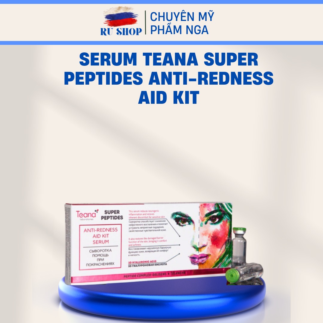Hộp 10 lọ Serum Teana Anti-redness cho da mụn