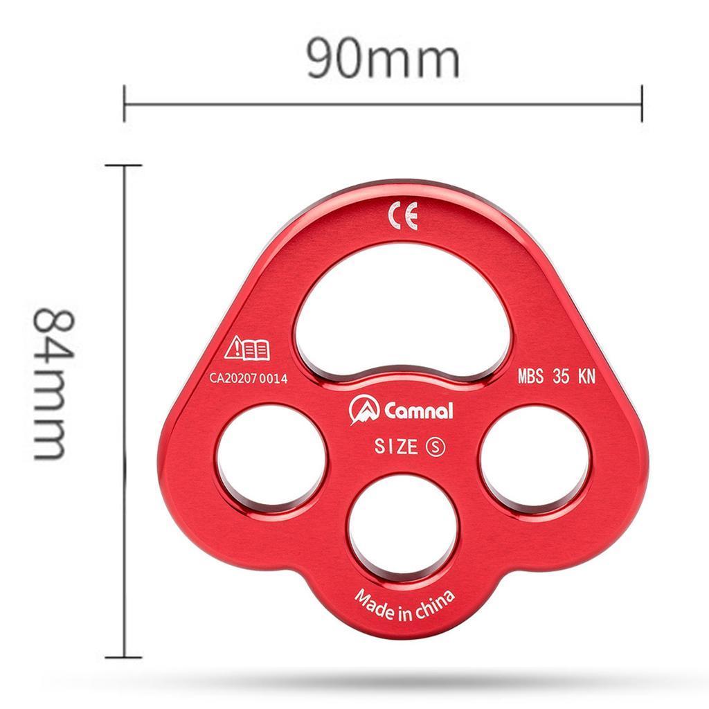 Descender Plate 35KN Paw Rigging Plate 4 Holes Rock Climbing Gear Red