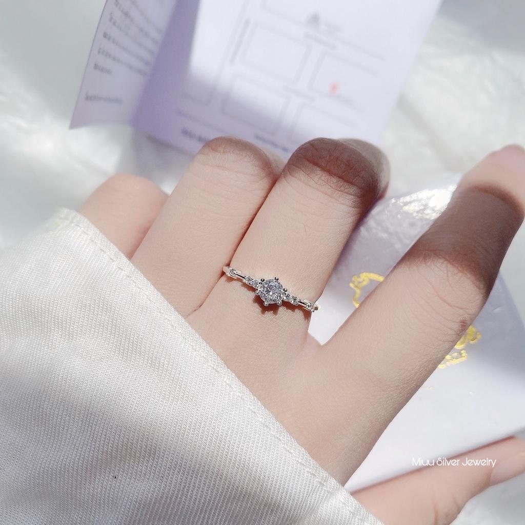 Nhẫn bạc Miuu Silver, nhẫn nữ đính đá Cateria Ring