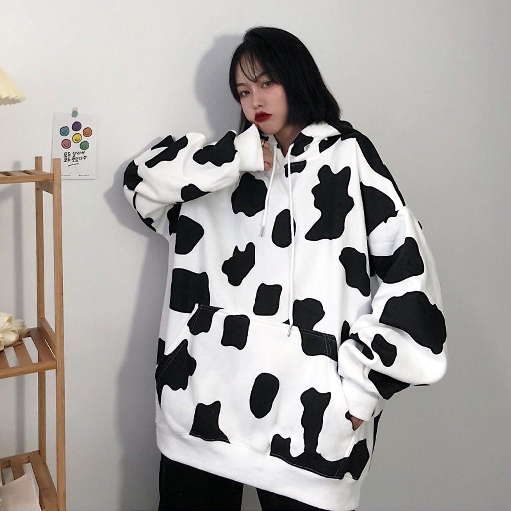 Hoodie Nỉ Ngoại Bò Sữa dễ thương, thời trang, chất vải thun co giãn 4 chiều, mặc thoải mái, có nón trùm