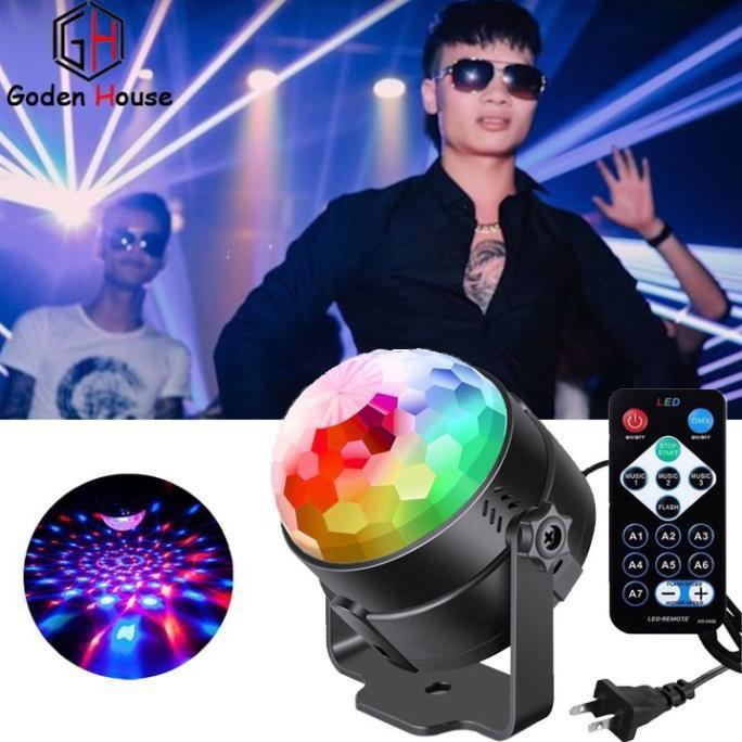Đèn Led Xoay Trang Trí 7 Màu Cảm Ứng Xoay Theo Nhạc, Đèn Led Xoay Vũ Trường, Bar, Sân Khấu Dành Cho Dân Bay - Hàng Loại 1