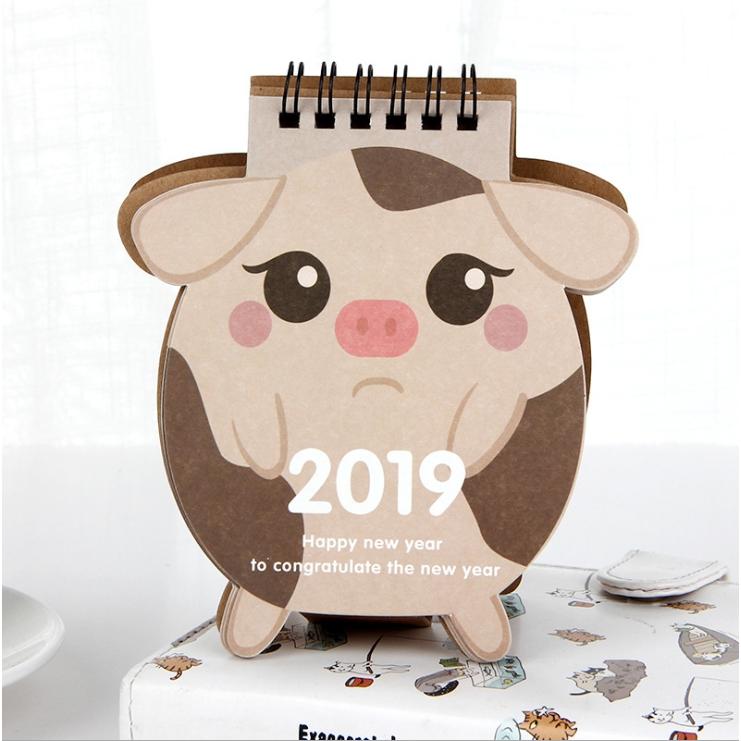 Lịch để bàn hình heo 2019 (Giao Mẫu Ngẫu Nhiên)