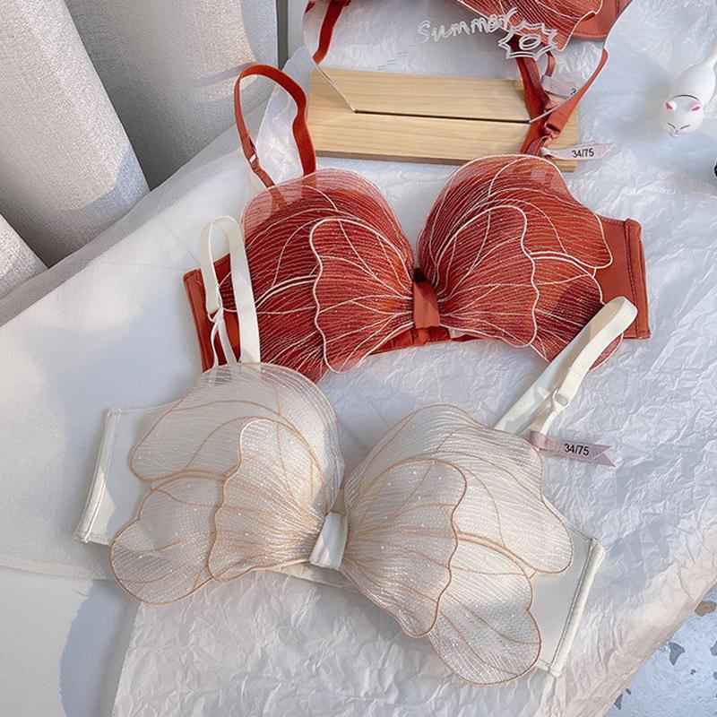 Wasteheart Mới Thời Trang Nữ Đỏ Xanh Quần Lót Bralette Đẩy Lên Quần Lót Cotton Áo Ngực Không Dây Bộ Quần Lót Một B Nữ áo Lót Ngực