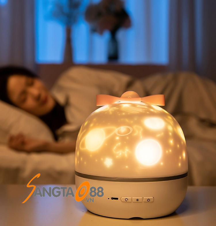 Đèn trang trí để bàn tạo sao màn HD nhiều mẫu, 3 màu sáng chuyển động cao cấp E01