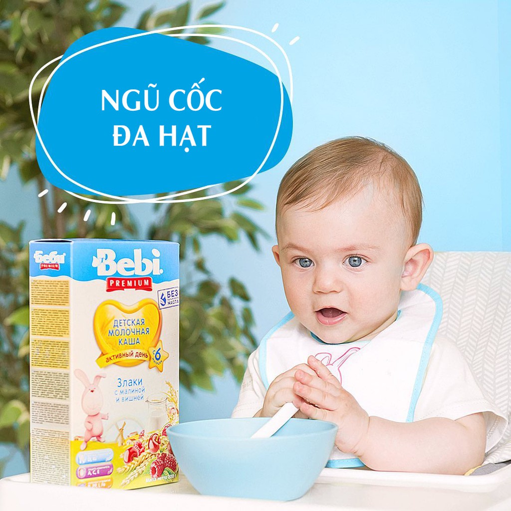 Bột Ăn Dặm Bebi Nga Cao Cấp Sữa 4 Loại Ngũ Cốc Táo Và Bí Ngô 200g Cho Bé Từ 6 Tháng