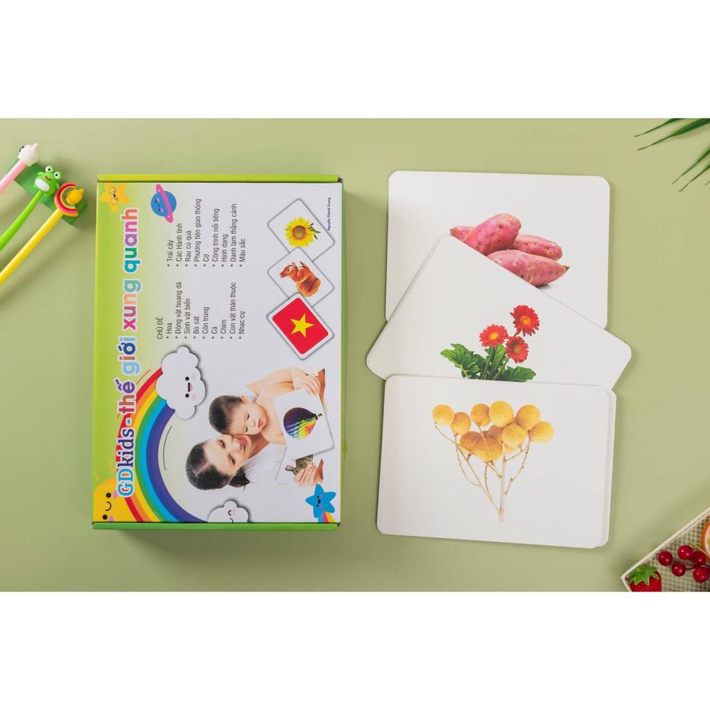 COMBO 3 BỘ THẺ HỌC CHUYÊN SÂU TOÁN+ TIẾNG VIỆT+ THẾ GIỚI XUNG QUANH CHUẨN GLENN DOMAN- FLASH CARD GDKIDS NÂNG CAO