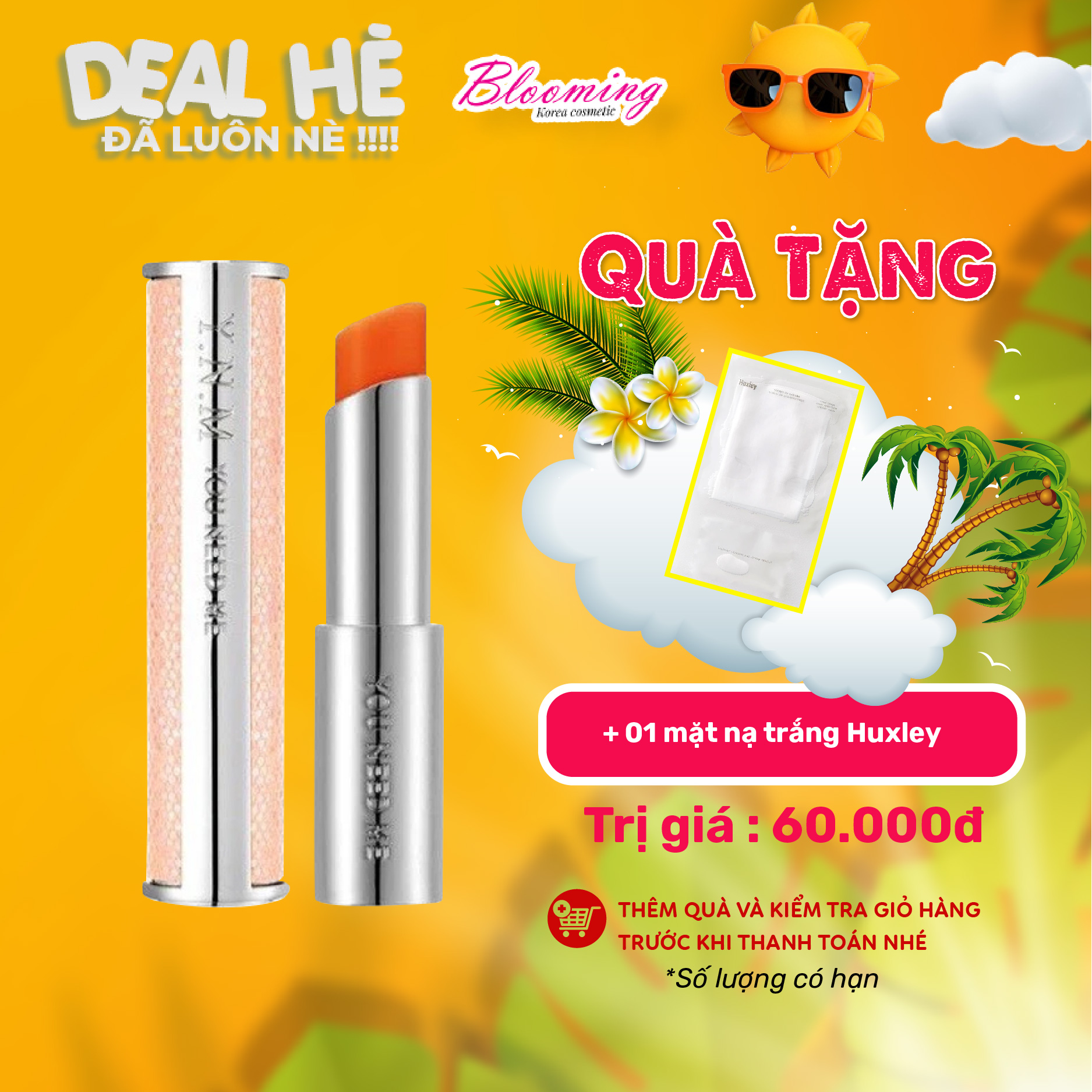 Son dưỡng môi Mềm Môi, Hết Thâm Có Màu Cam Đỏ YNM Candy Honey Orange Red Lip Blam 3g