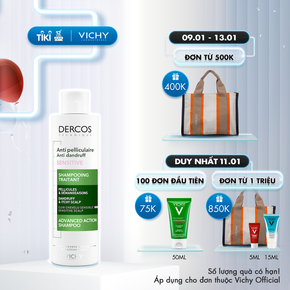 Dầu Gội Dành Cho Da Đầu Nhạy Cảm Vichy Dercos Anti - Pelliculaire Chai 200ml