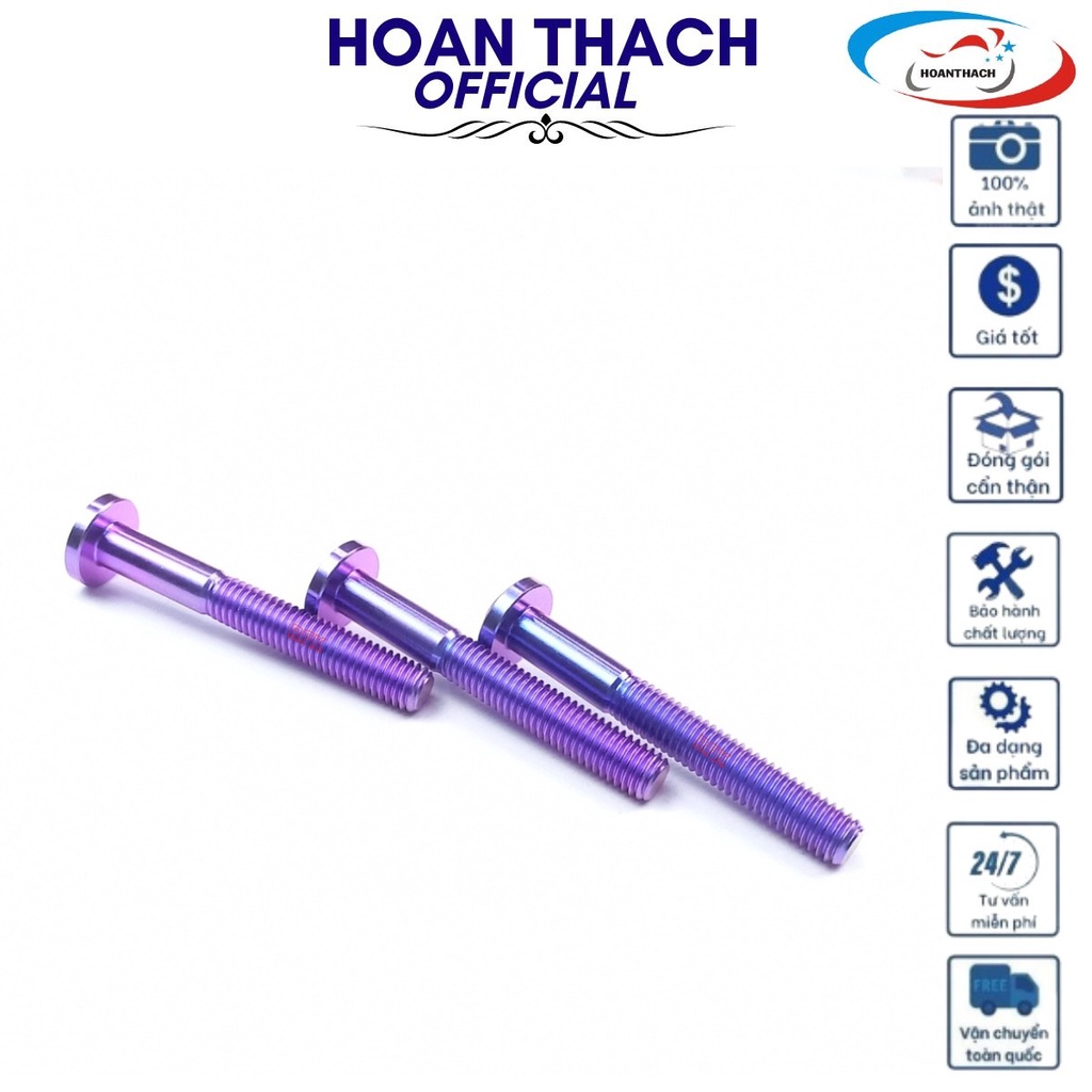 Ốc Gr5 8L60 Đầu Dù Tím dùng cho nhiều dòng xe HOANTHACH SP012507 (giá 1 con)