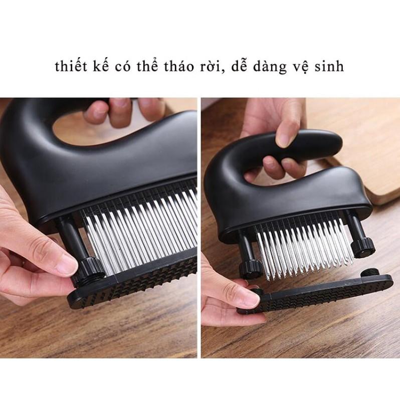 Máy châm thịt 48 que kim, chất liệu thép không gỉ, dễ châm thịt, có thể tháo rời, dễ lau chùi - Home and Garden