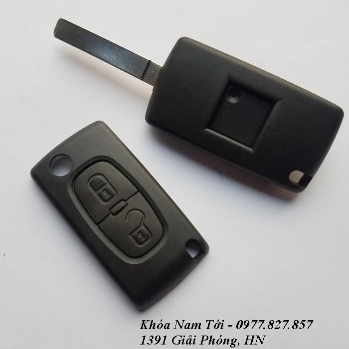 Vỏ chìa khóa xe ô tô Peugeot dạng gập