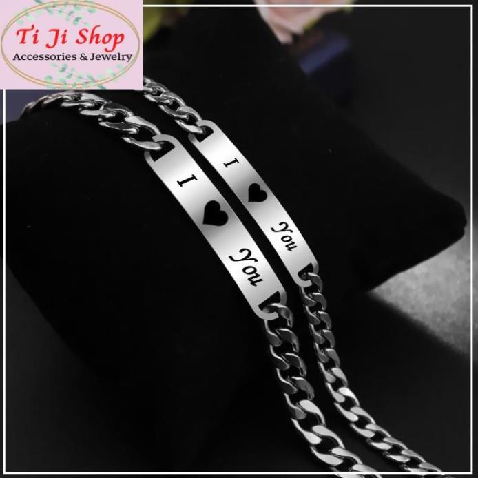 LẮC VÒNG TAY CẶP ĐÔI INOX I LOVE YOU ĐẸP Ý NGHĨA CP006