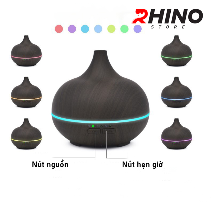 Máy phun sương tạo ẩm lớn Rhino H403 400ml, tích hợp đèn ngủ, điều khiển từ xa - Hàng chính hãng