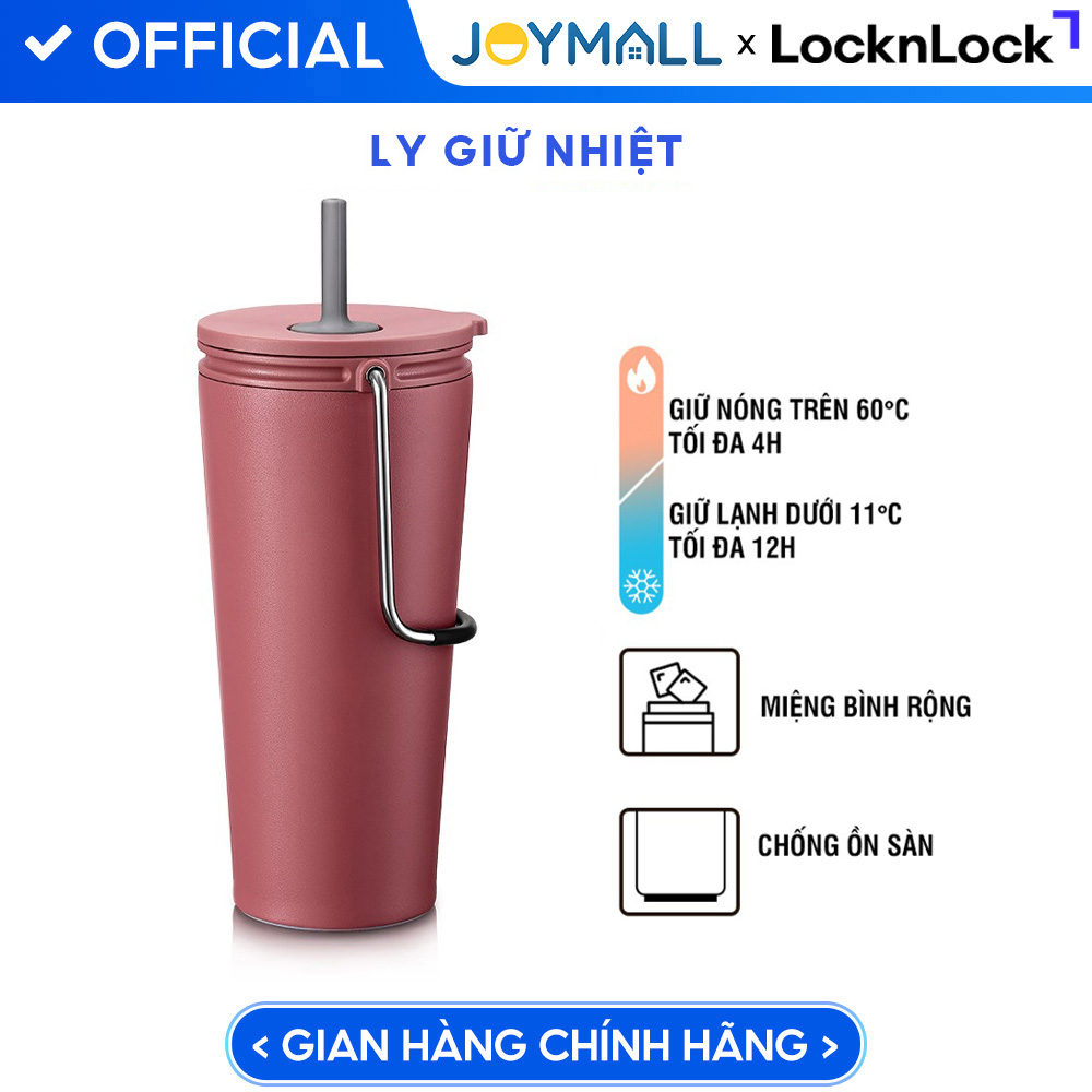 Bình giữ nhiệt Lock&amp;Lock Bucket Tumbler LHC4268 LHC4269 540ml- Hàng chính hãng thép không gỉ quai xách tiện lợi- JoyMall