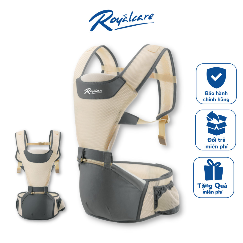 Địu ngồi trẻ em 4 tư thế lưới siêu thoáng Air mesh siêu thoáng Royalcare - 906 - cho bé 3 tháng tới 36 tháng