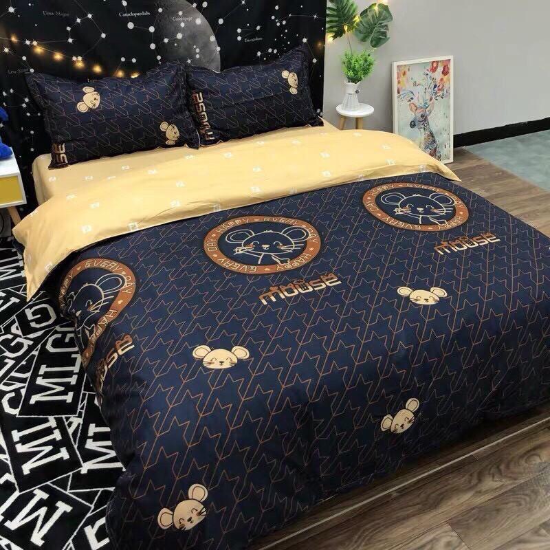 Bộ chăn ga gối sét hè Cotton Poly M2T bedding chăn ga Hàn Quốc miễn phí bo chun drap ga giường - xả kho