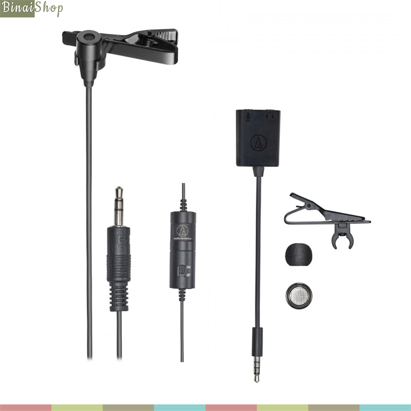 Audio Technica ATR3350XIS - Micro Gài Áo Cho Máy Ảnh, Máy Quay, Có Giắc Chuyển Cho Điện Thoại TRRS Android- Hàng chính hãng