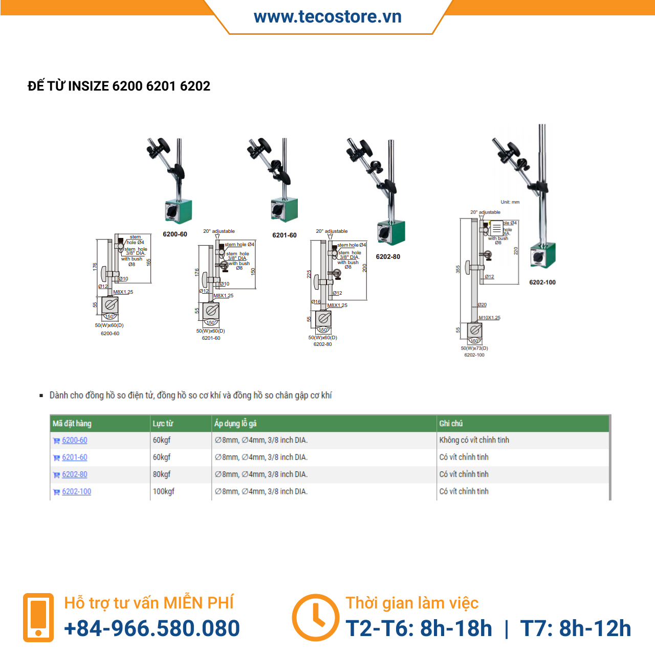 Đế từ Insize - standard