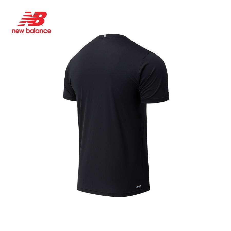 Áo thun thể thao nam New Balance APP RUNNING T-SHIRT M BLACK - MT11205BK (form quốc tế