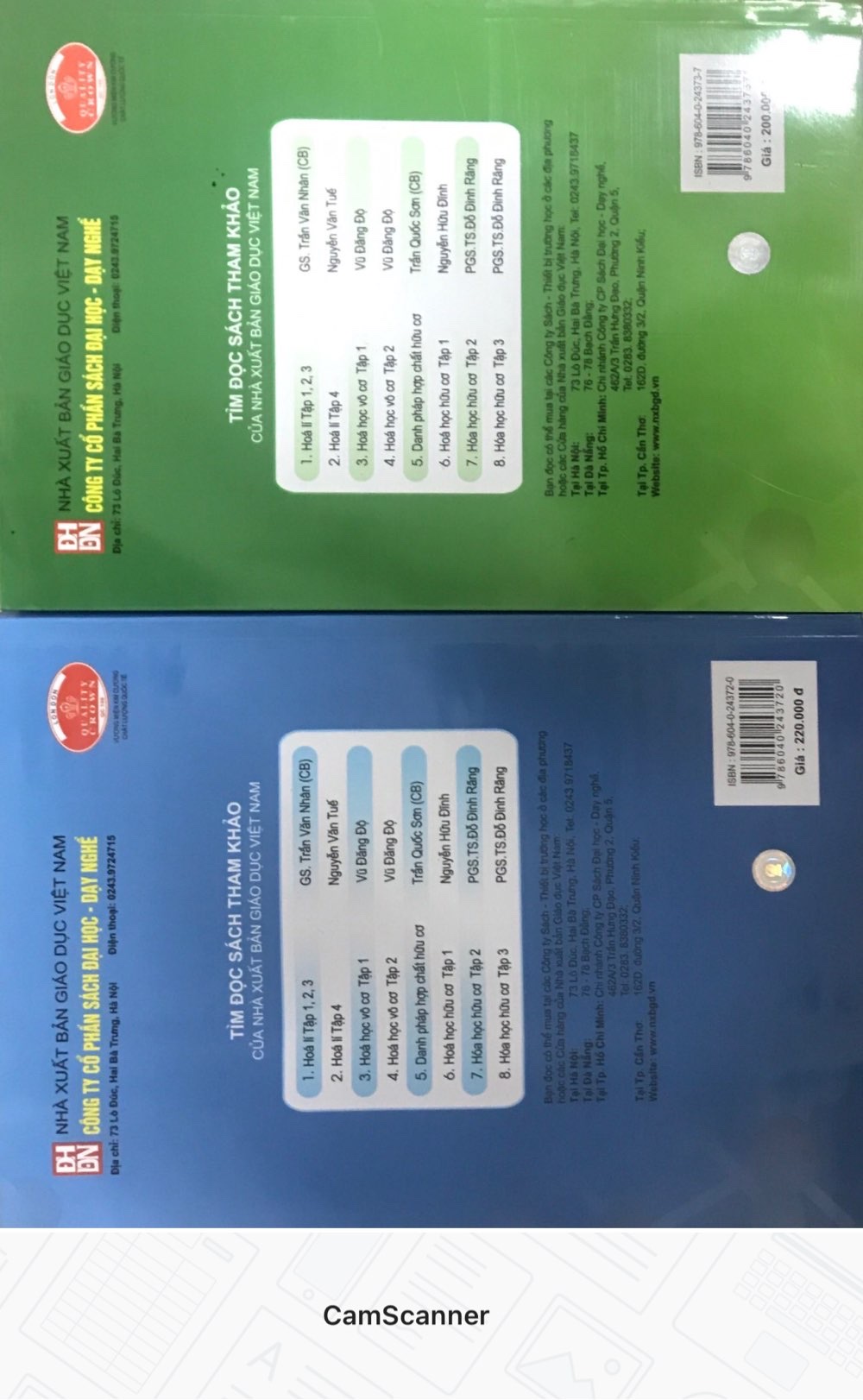 Combo 2 cuốn : Hóa Học Hữu Cơ 1 + 2 - TB lần thứ 5 ( năm 2020)