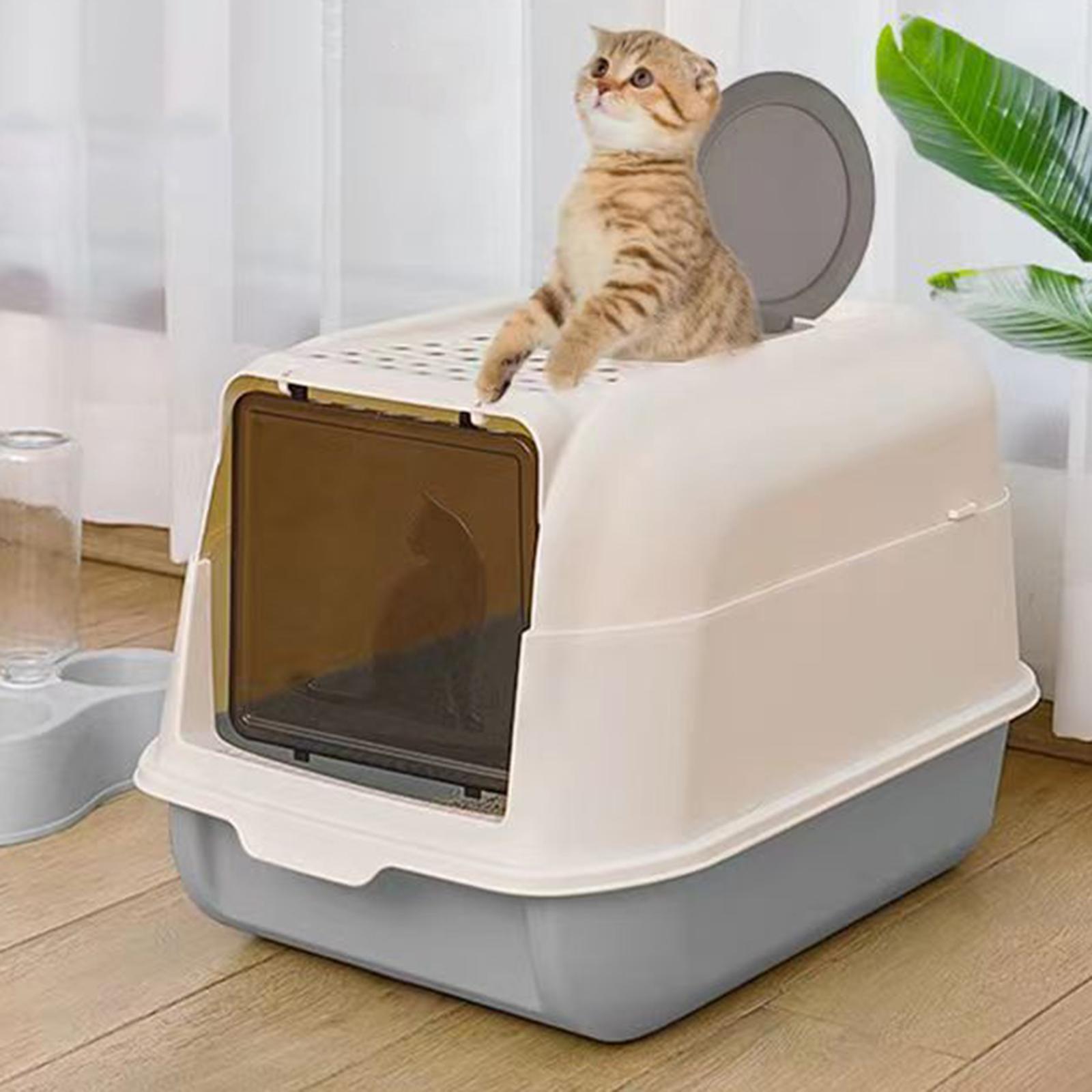 Enclosed Cat Litter Box Kitten Litter Litter Tray Detachable Litter Pan for Indoor