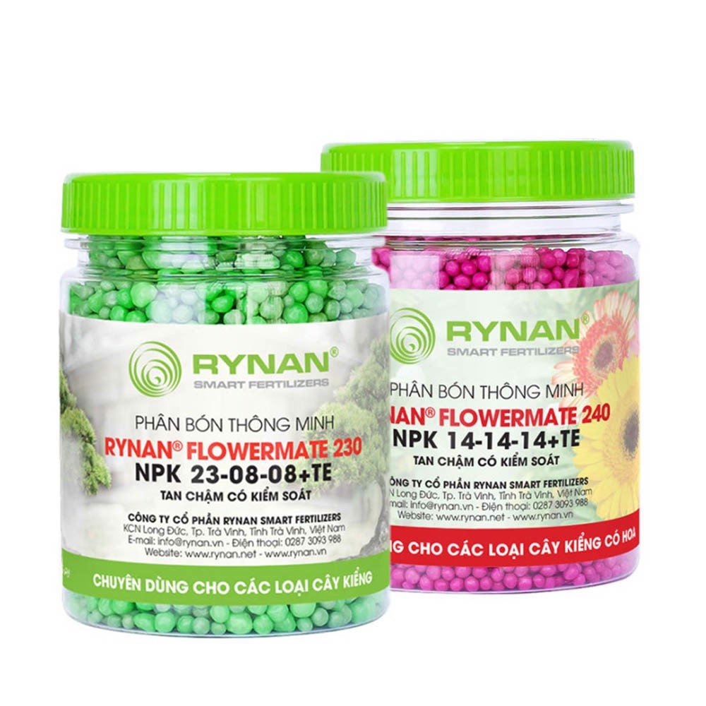 COMBO BỘ 2 lọ PHÂN TAN CHẬM THÔNG MINH CÓ KIỂM SOÁT RYNAN CHUYÊN DÙNG CHO cây cảnh