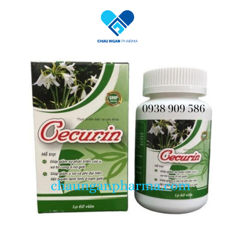 Trinh nữ hoàng cung 750mg - Cecurin Chai 60 viên - hỗ trợ giảm sự phát triển u xơ