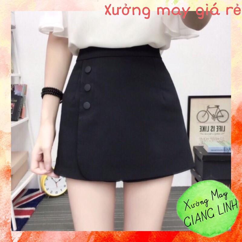 Quần Giả Váy Dáng chữ A Phối Cúc Phong Cách Trẻ Trung - Ảnh Thật️