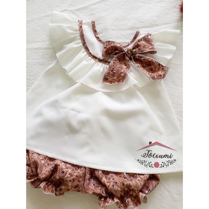 SET BỘ BÈO TRẮNG NƠ NÂU HOA NHÍ