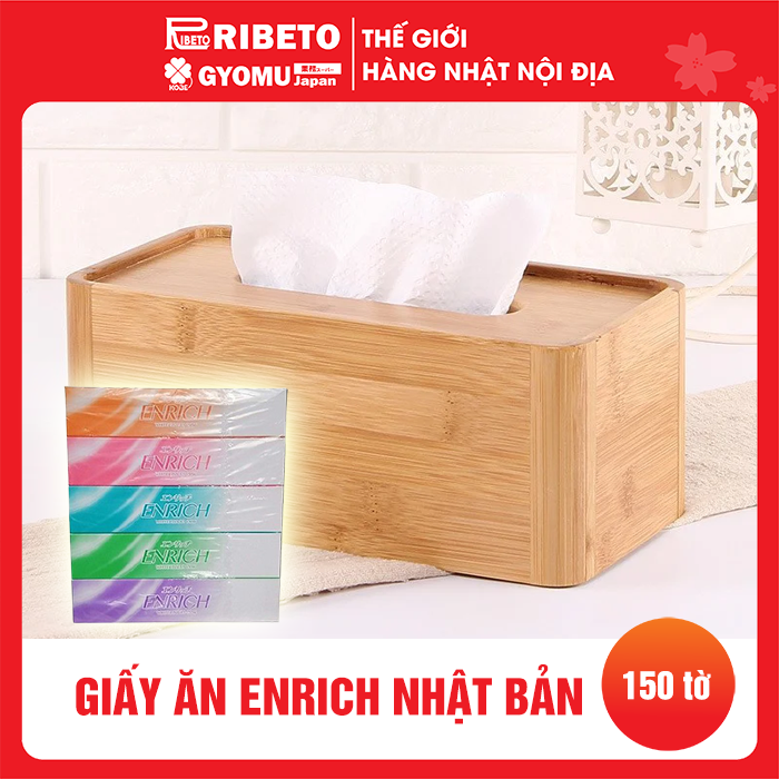 Set 5 hộp giấy ăn Enrich 150 tờ- Hàng nội địa Nhật Bản