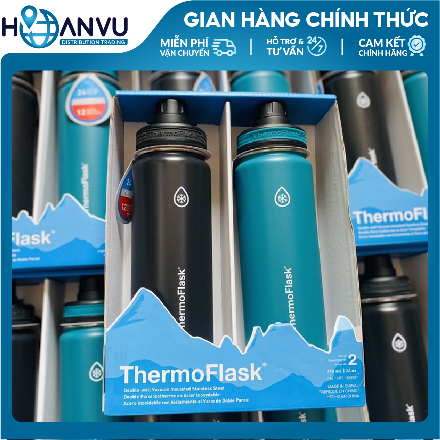 Bình Giữ Nhiệt Thép không Gỉ ThermoFlask Leakproof Spout Lid, 4 màu (710ml)