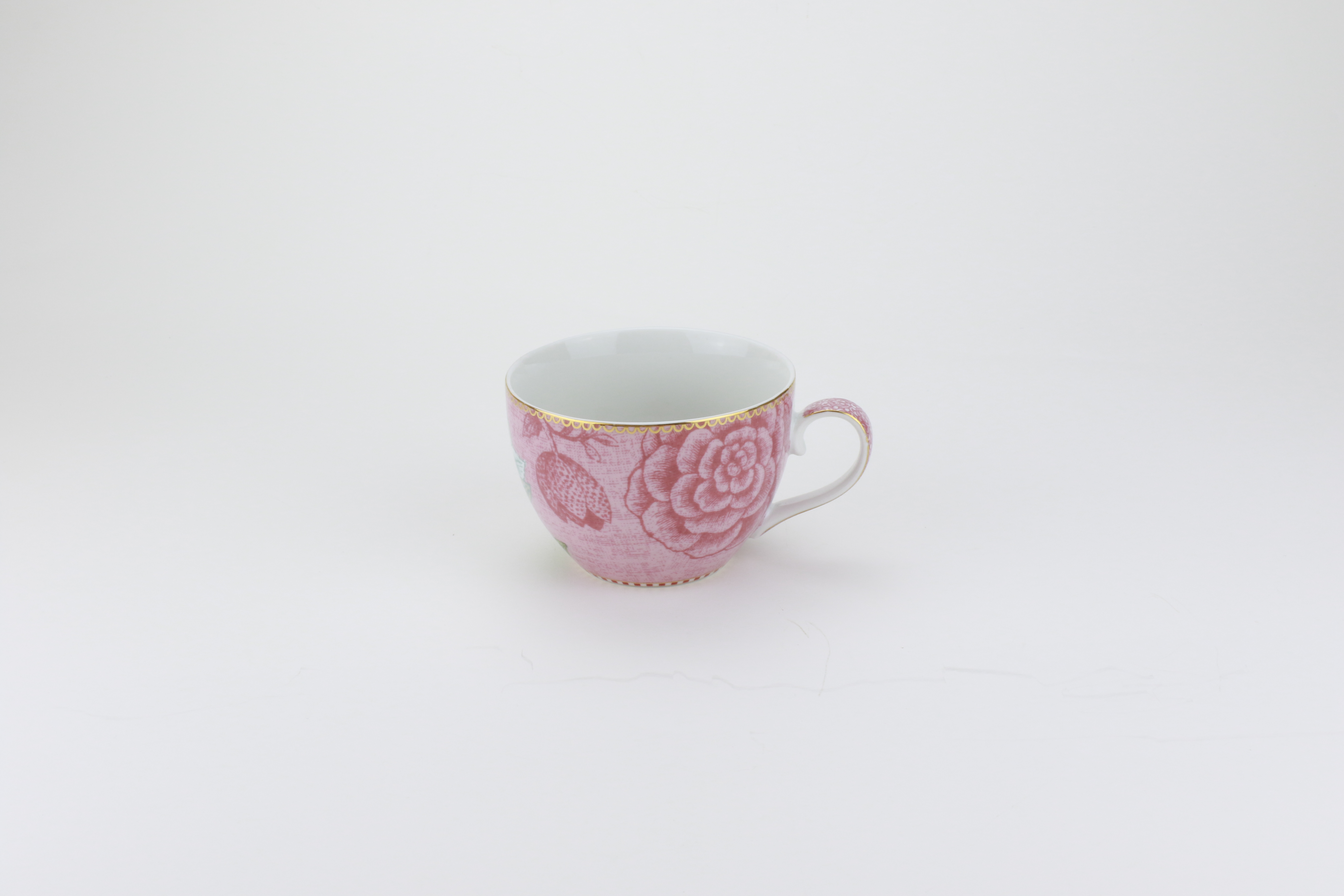 Tách uống trà hoa văn hồng