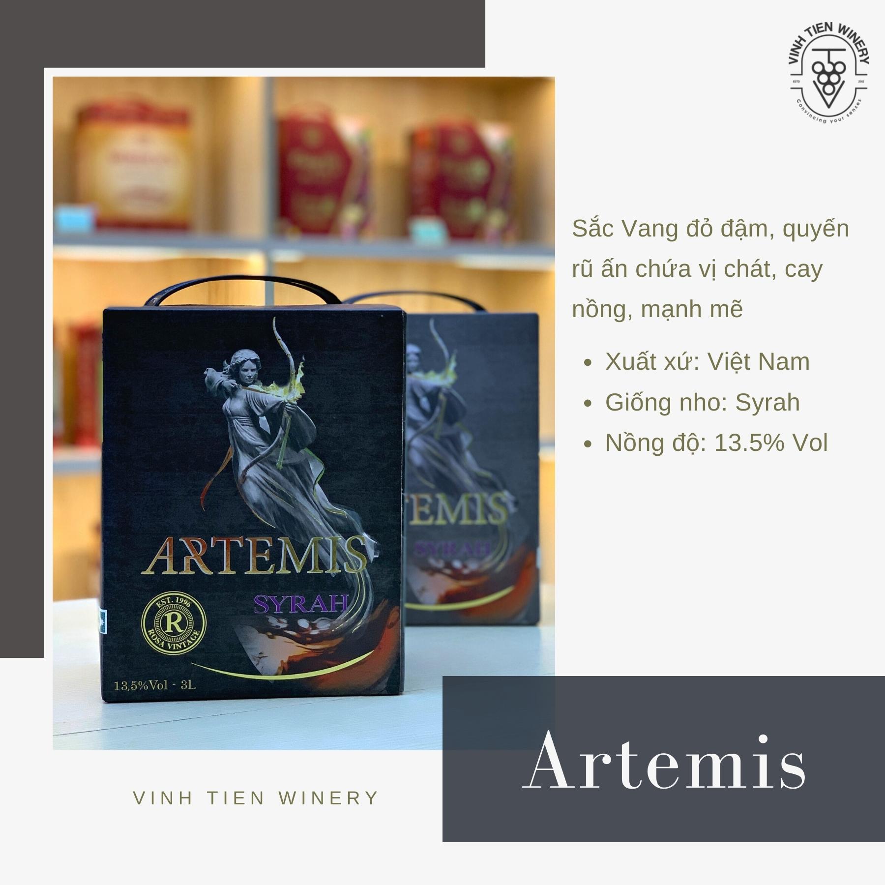 Vang Đỏ Đà Lạt Artemis Syrah Vĩnh Tiến - 13,5% vol .