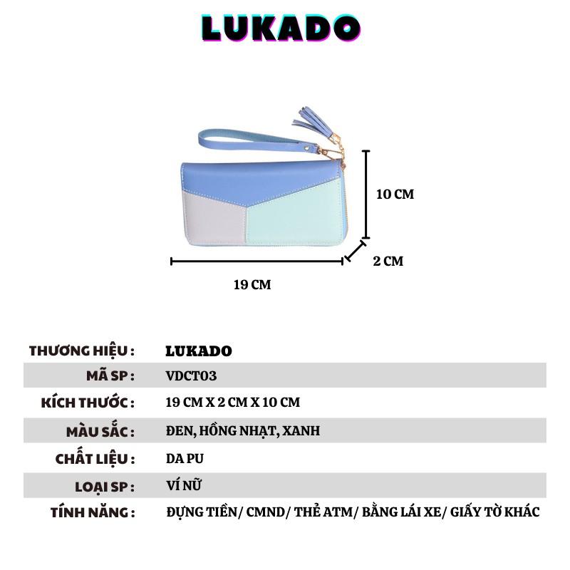 Ví nữ đẹp cầm tay dáng dài cao cấp dễ thương đựng tiền nhiều ngăn giá rẻ LUKADO VDCT03