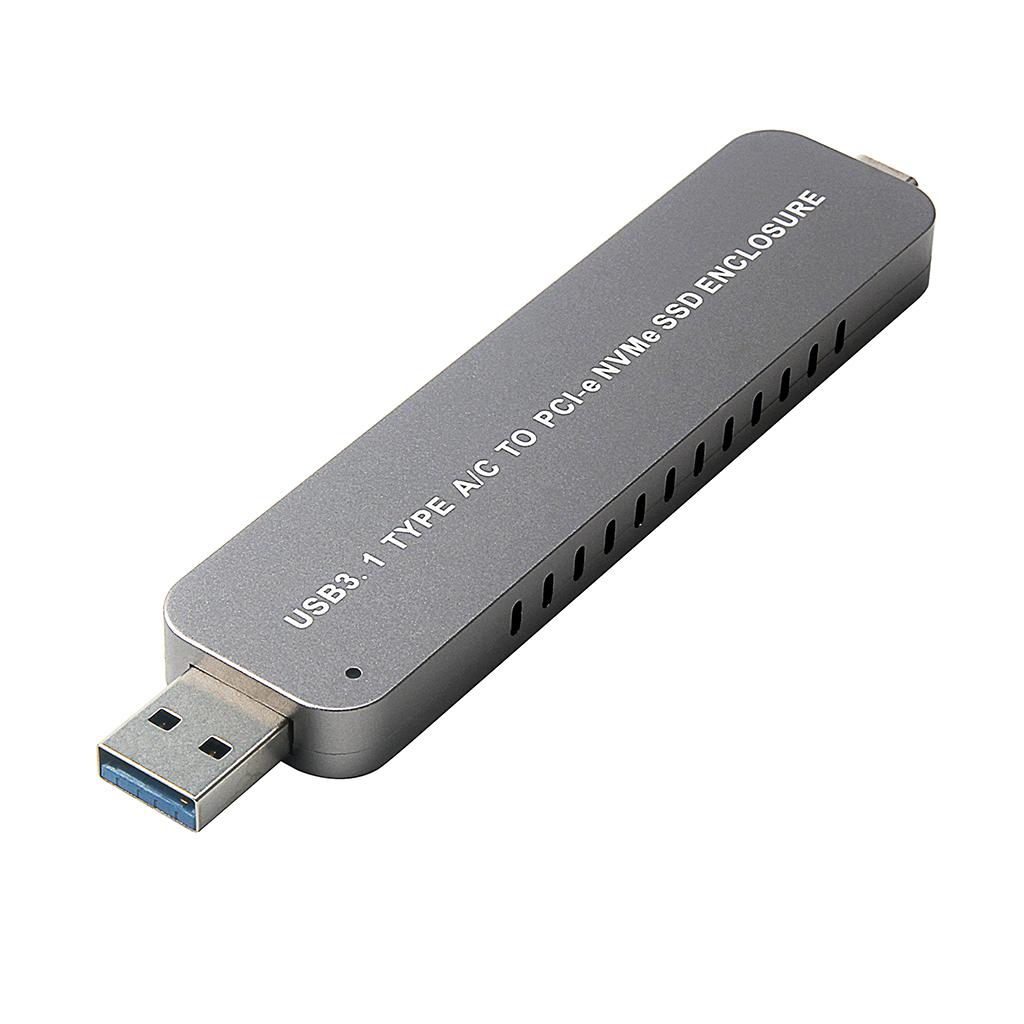 Aluminum M.2 NVME SSD Housing Adapter, USB Type C And Type A to NGFF NVME PCI E