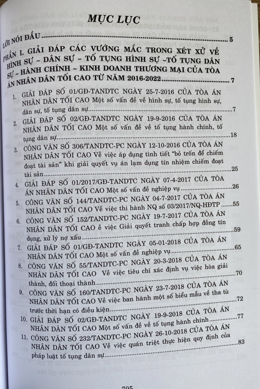 Hệ Thống Án Lệ Và Các Giải Đáp Vướng Mắc Trong Nghiệp Vụ Xét Xử Của Toà Án Nhân Dân Tối Cao Từ Năm 2016 Đến Nay