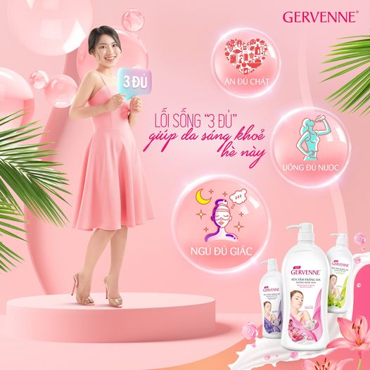 Sữa tắm trắng da Gervenne Green Lily 450gr