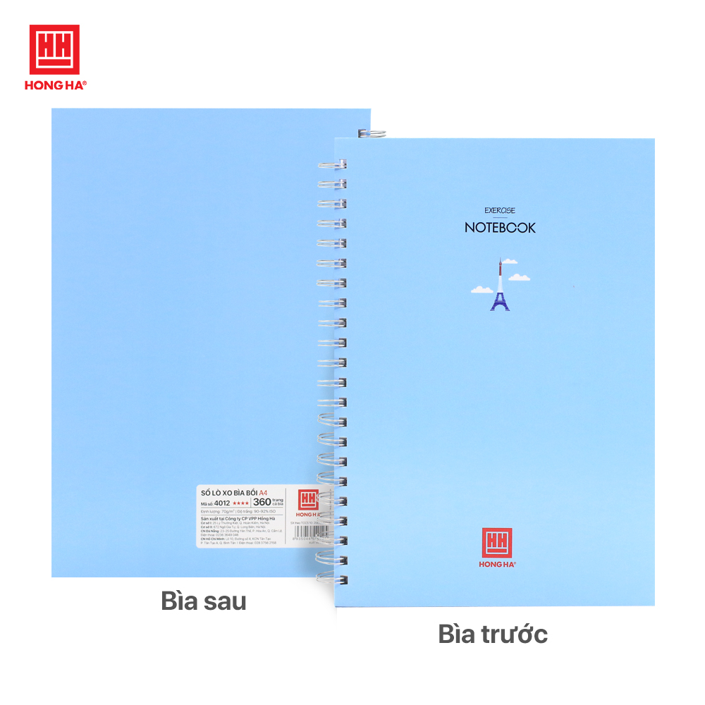 Sổ lò xo kép A4 Hồng Hà 360 trang bìa cứng - 4012