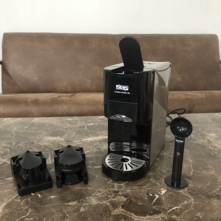 Máy pha cà phê 3 trong 1 thương hiệu DSP KA3046 thiết kế 3 adapter dùng cho cafe viên nén và cafe xay sẵn, áp suất lên đến 19 bar- Hàng chính hãng