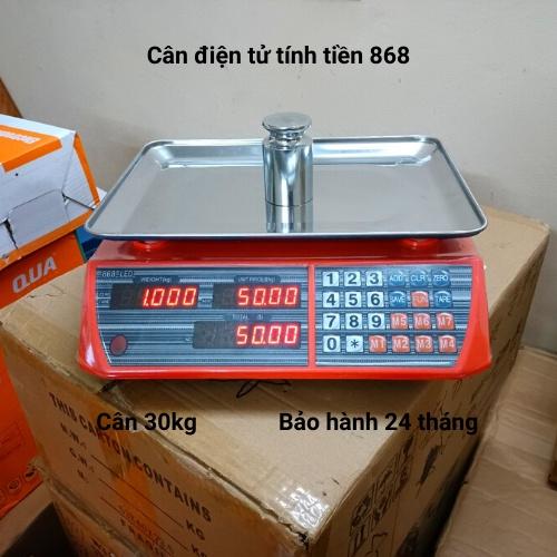 Cân điện tử tính tiền 868- (30kg/5g) dùng cho bán hàng hoa quả,trái cây ,thịt cá.vv...( bảo hành 24 tháng).