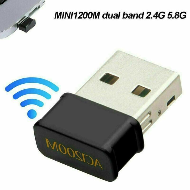 Wifi không dây Ac1200mbps Mini Adapter Băng tần kép 2.4GHz Thẻ mạng Usb3.0 5GHz Tương thích cho Máy tính xách tay Pc