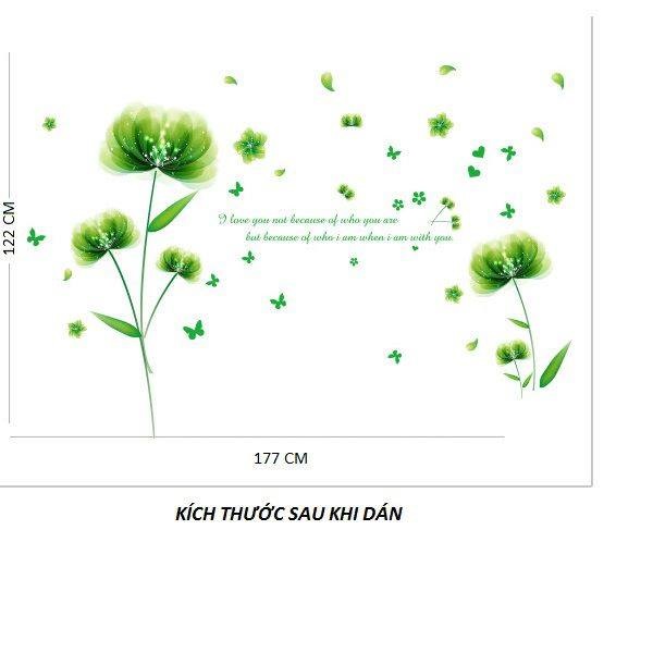 Decal dán tường hoa cánh bướm xanh