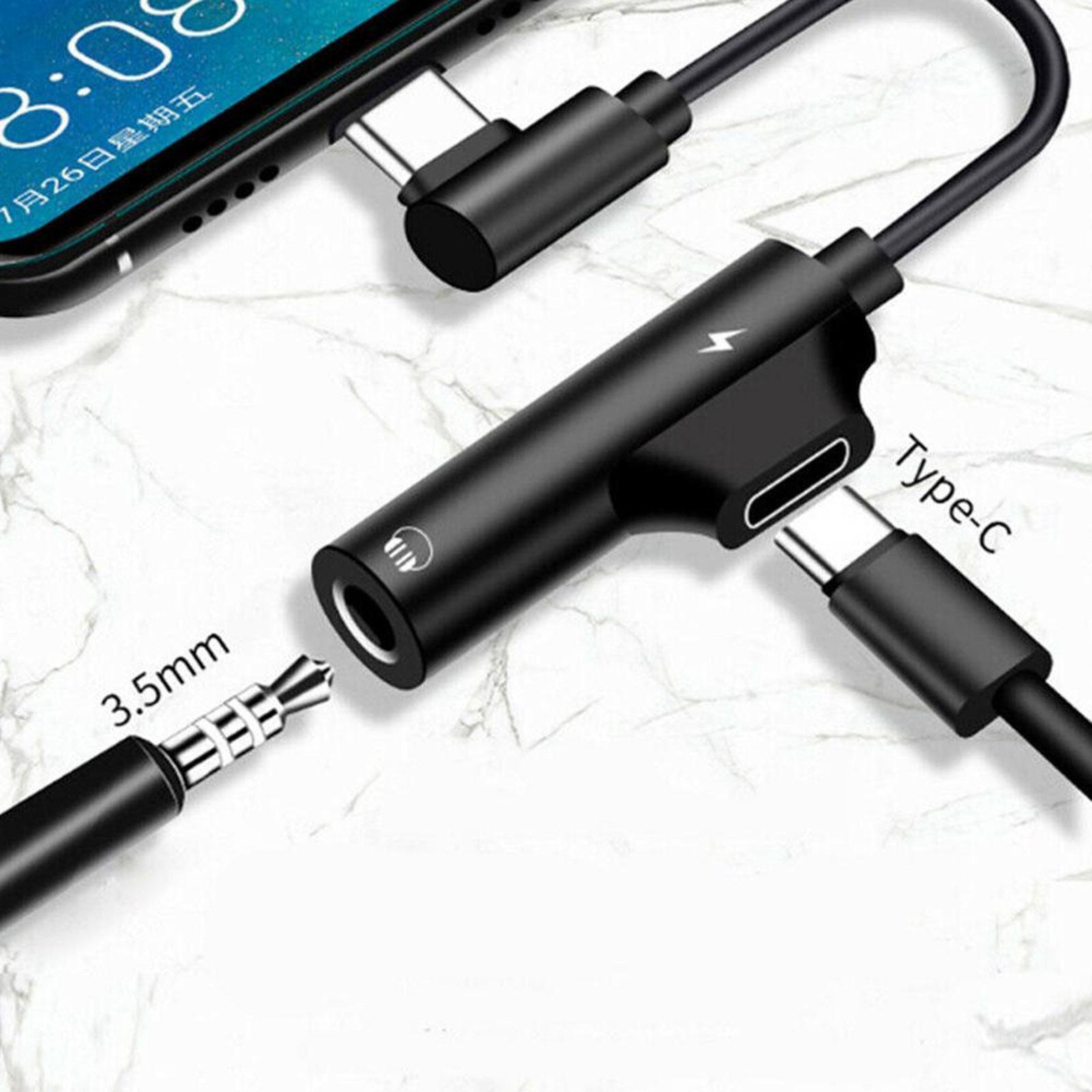 2in1 USB-C PD Headphone Jack Adapter with PD 30W Fast Charging USB-C to Aux Audio Dongle Cable for Aux Stereo Earphones Headset Headphones