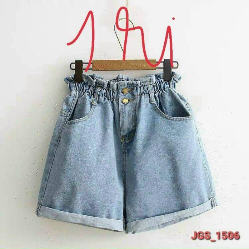 Quần short jean nữ lưng thun