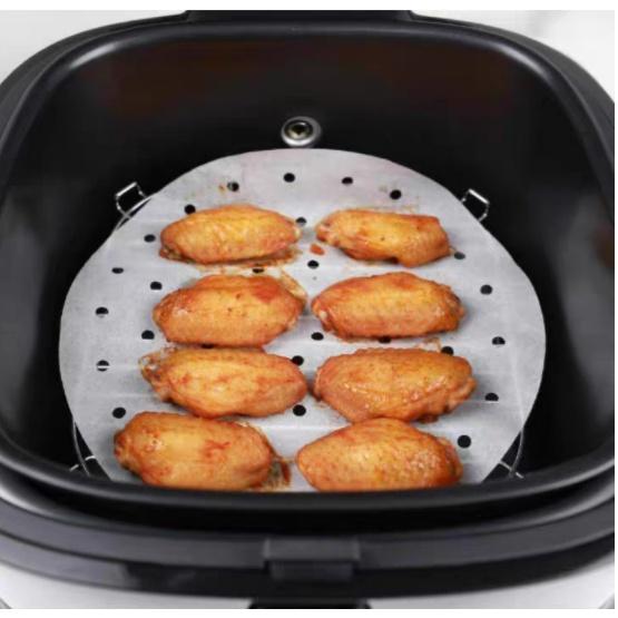 Giấy Nến Tròn Đục Lỗ Size 23cm 100 Tờ Cho Hấp, Nướng, Nồi Chiên Không Dầu