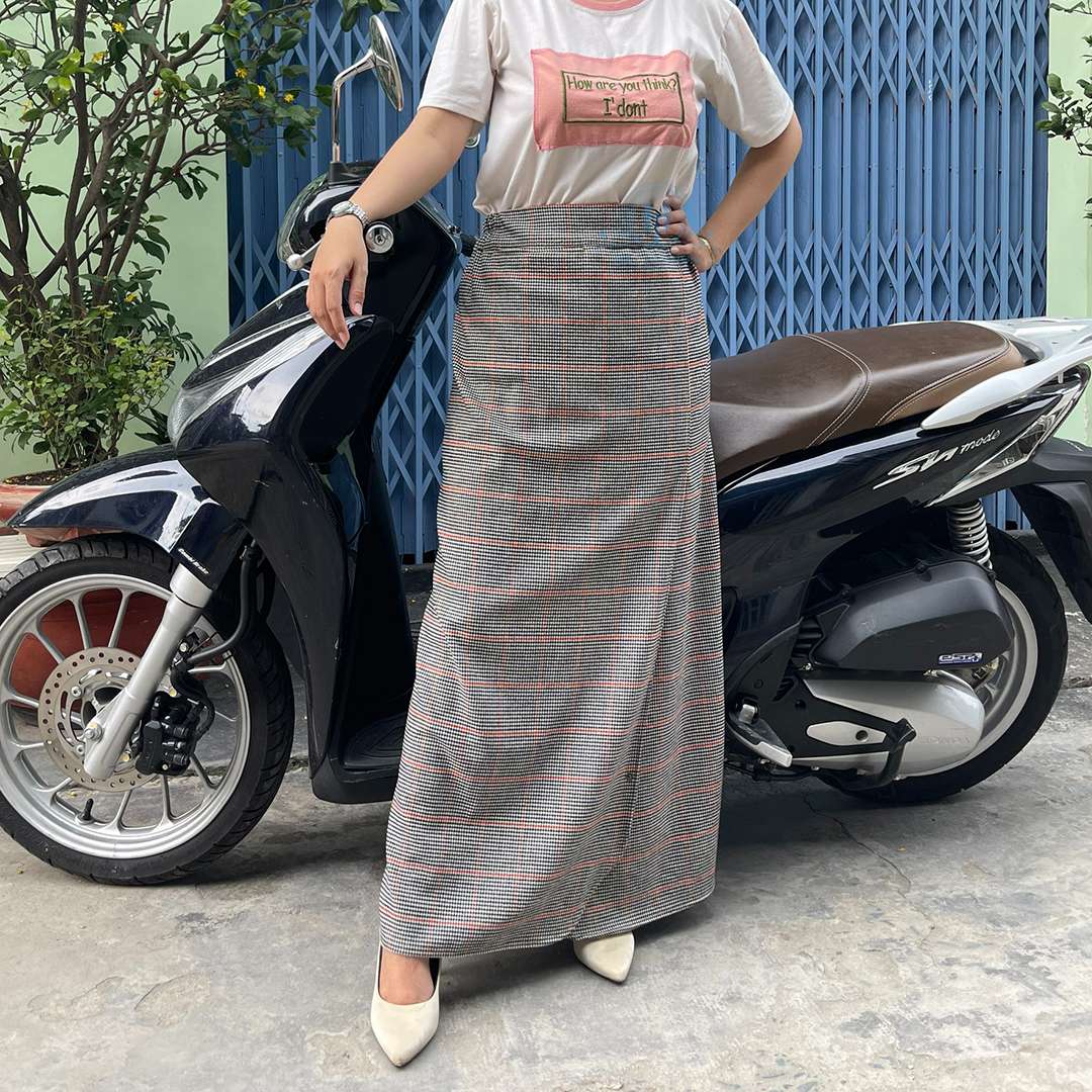Chân váy chống nắng nữ xẻ tà có túi và nút bấm chân tiện lợi KHT38