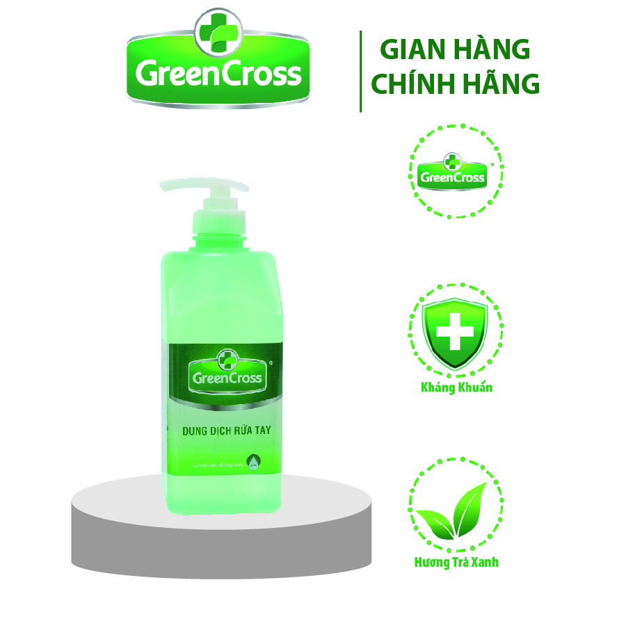 DUNG DỊCH RỬA TAY KHÁNG KHUẨN GREEN CROSS CAN 5L - Tặng thêm 1 Chai 500ml cùng loại