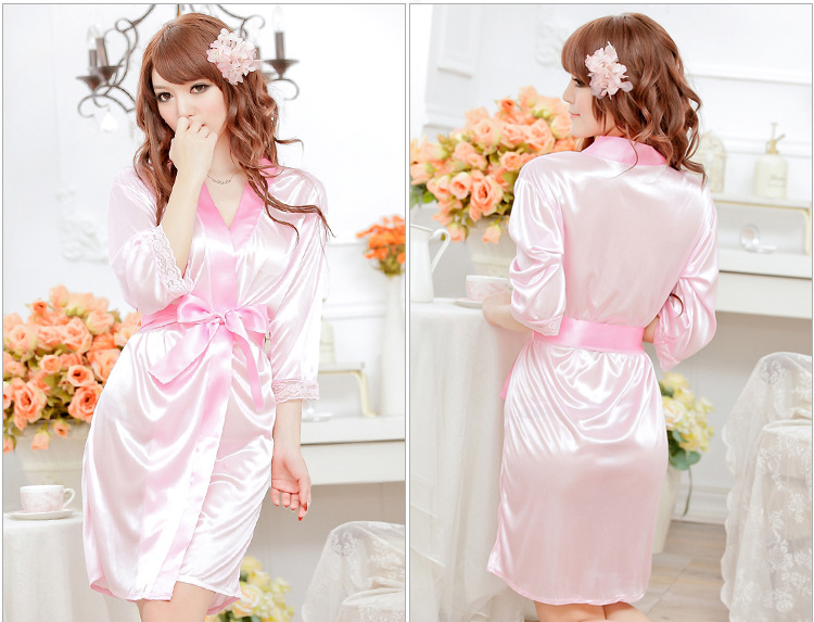 Áo choàng ngủ đơn giản vải thun trơn AN26