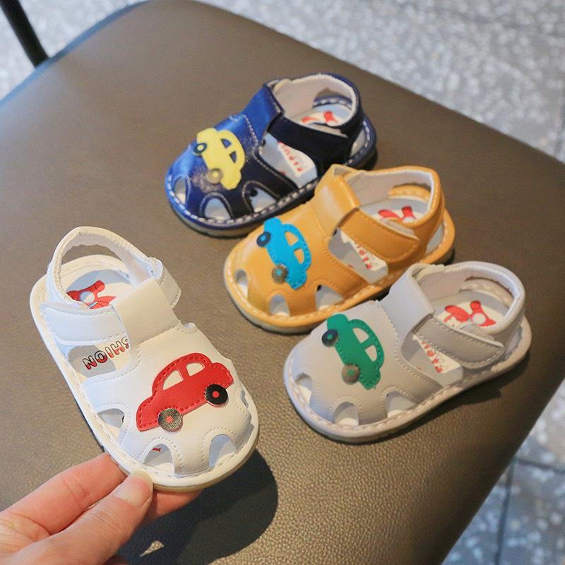 Sandal ,Dép Rọ Cao Su Siêu Mềm Cho Bé In Hình Ô Tô Ngộ Nghĩnh Quai Dán Phía Sau Vô Cùng Tiện Lợi - 048