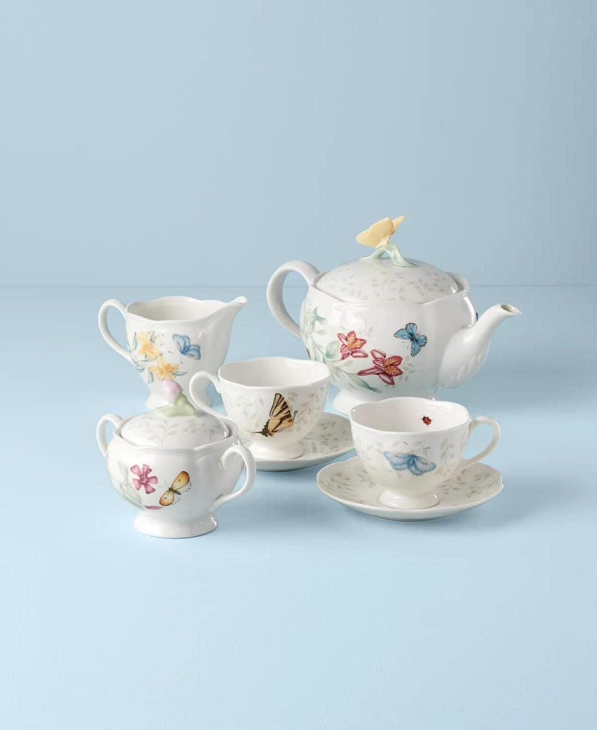 Sét bát, đĩa , ấm, chén 37 món Lenox Butterfly Meadow Hàng chính hãng